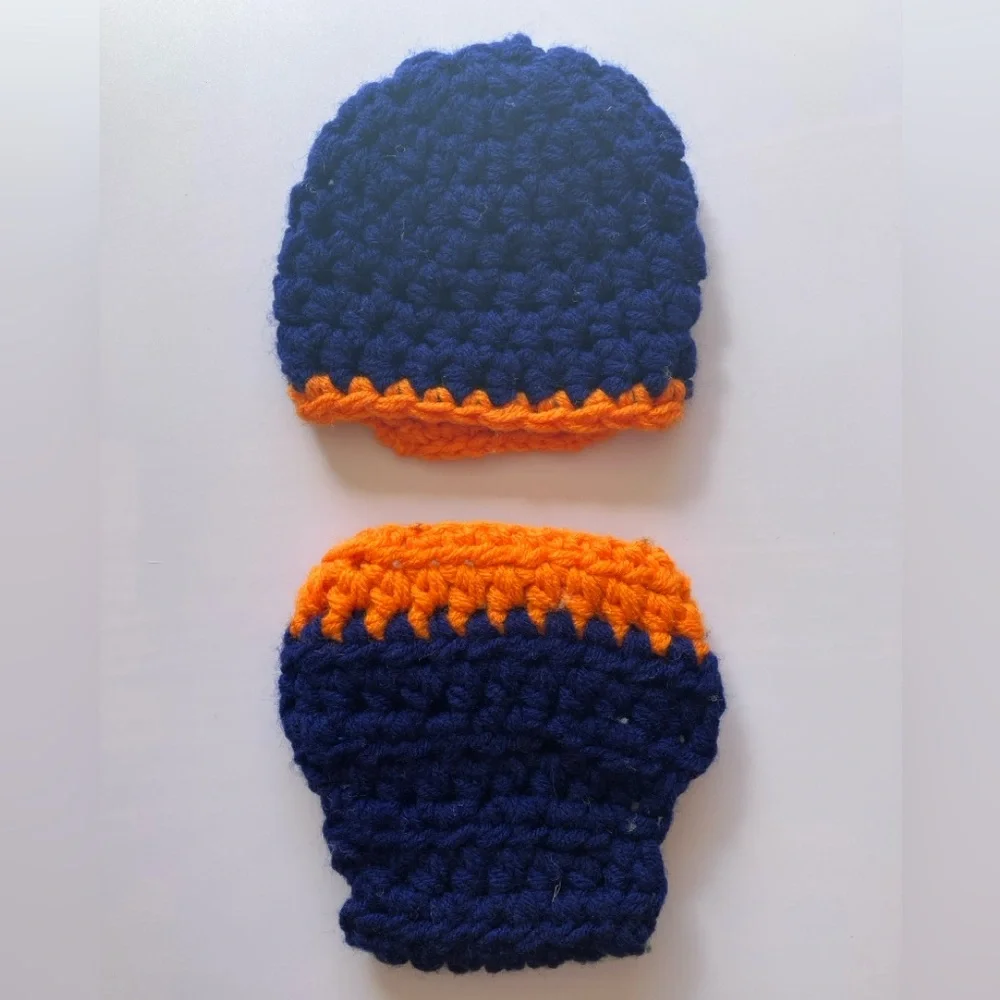 Houston Astros Newborn Crochet Hat & Diaper Cover Photo Prop Handmade